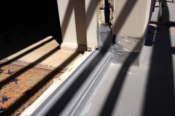 No more leaks: waterproofing in progress at an apartment in Paddington Green